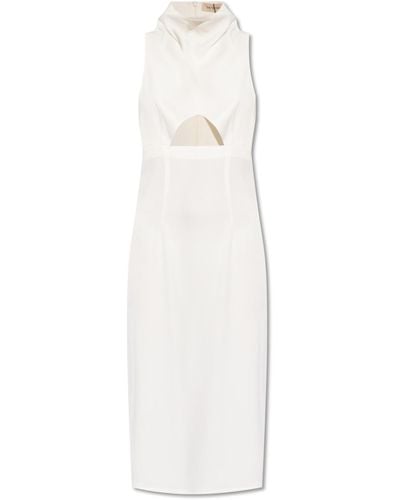 The Mannei 'lomma' Dress With High Neck, - White