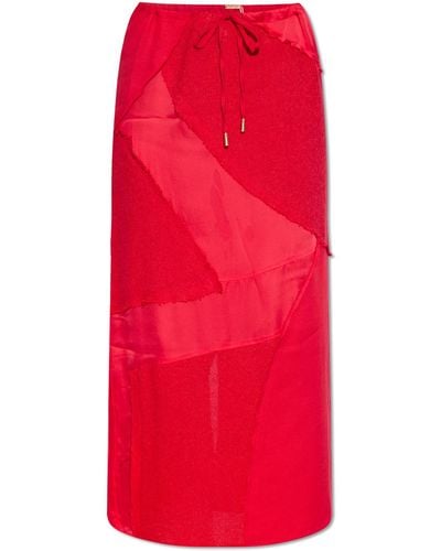 Cult Gaia Skirt Made Of Combined Materials 'Via' - Red