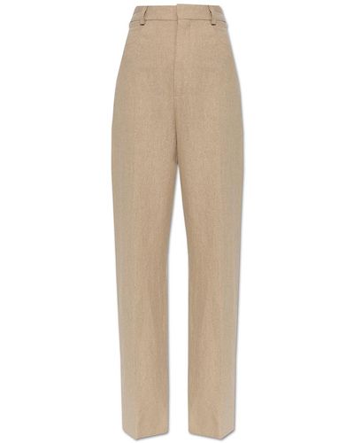 Jacquemus High-Waisted Linen Pants - Natural