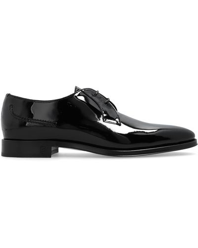 Burberry Leather Shoes, - Black