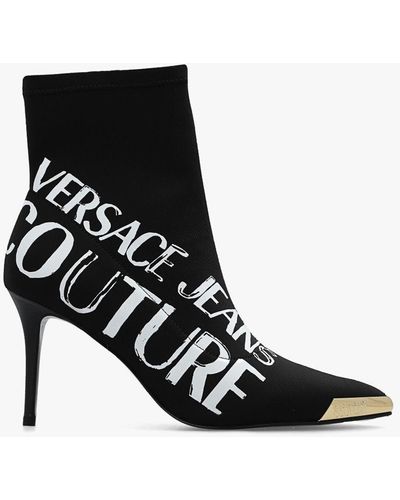 Versace 'scarlett' Heeled Ankle Boots - Black