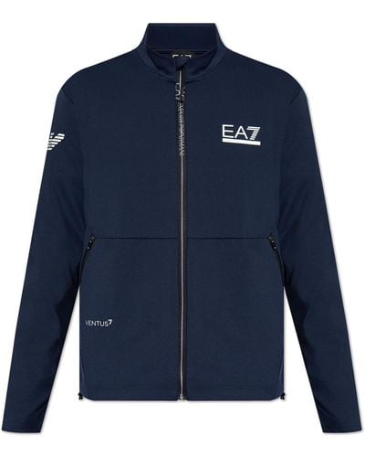 EA7 Sweatshirt With Standing Collar - Blue