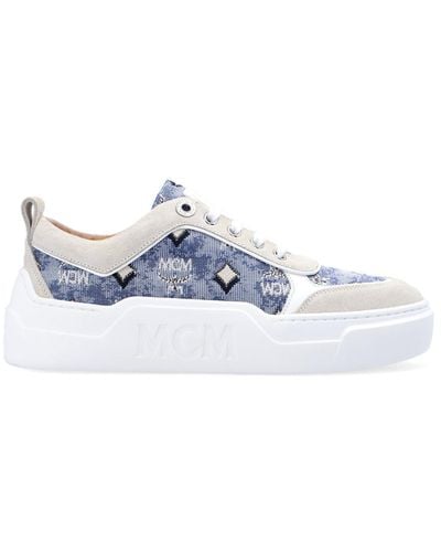 MCM Trainers With Logo - Natural