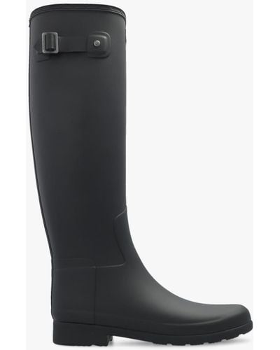 HUNTER 'refined Tall Wellington' Rain Boots, - Black