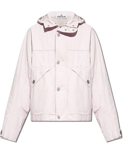 Stone Island Linen Jacket From The 'marina' Collection, - Pink