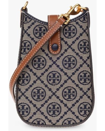Tory Burch Card Holder With Strap - Natural