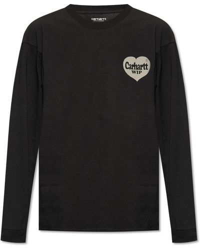 Carhartt T-shirt With Long Sleeves, - Black