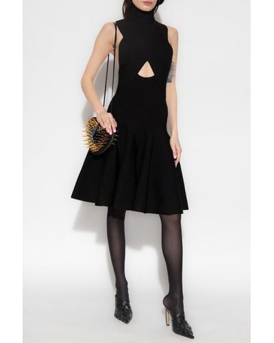 Alaïa High-neck Cut-out Stretch-knit Mini Dress - Black
