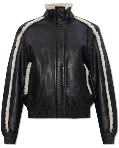 Samsøe & Samsøe 'meadow' Leather Jacket, - Black