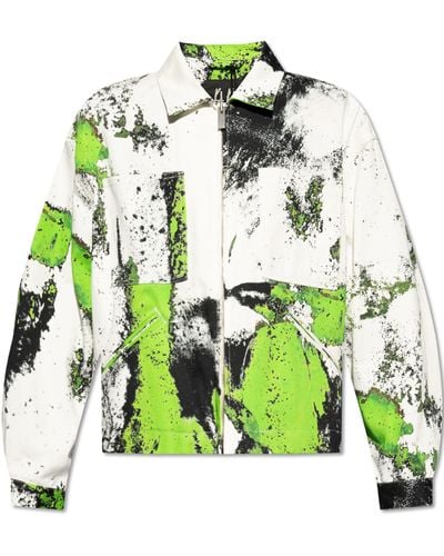 44 Label Group Printed Denim Jacket, - Green