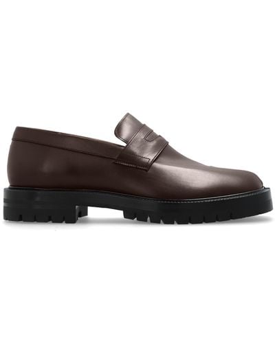 Maison Margiela Leather `tabi` Shoes, - Brown