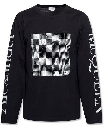 Alexander McQueen T-shirt With Long Sleeves - Black