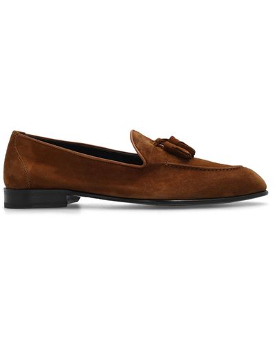 Brioni Suede Loafers, - Brown