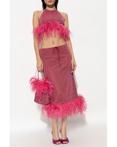 Oséree Feather Skirt - Pink