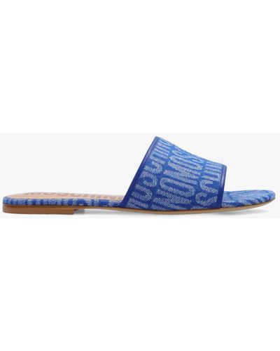 Moschino Slides With Logo - Blue