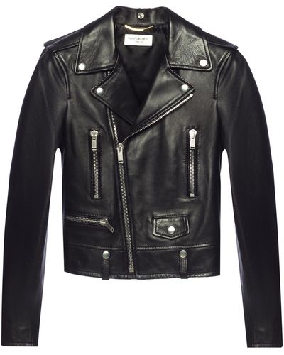 Saint Laurent Leather Biker Jacket - Black