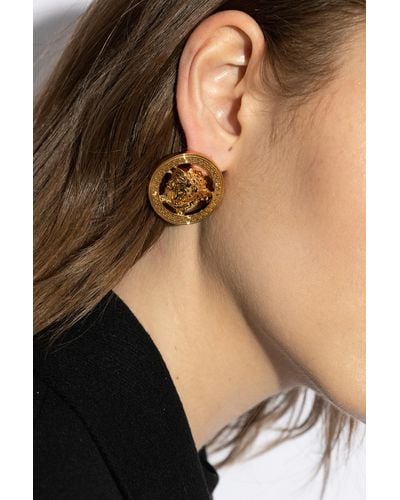 Versace Earrings With Logo - Black