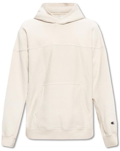 Champion Hoodie With Logo Patch - Natural
