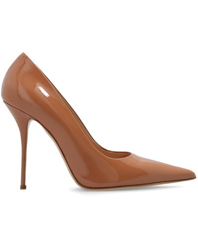Casadei 'julia' Glossy Stiletto Court Shoes - Brown