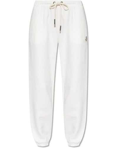 Moncler Joggers With Logo Patch - White