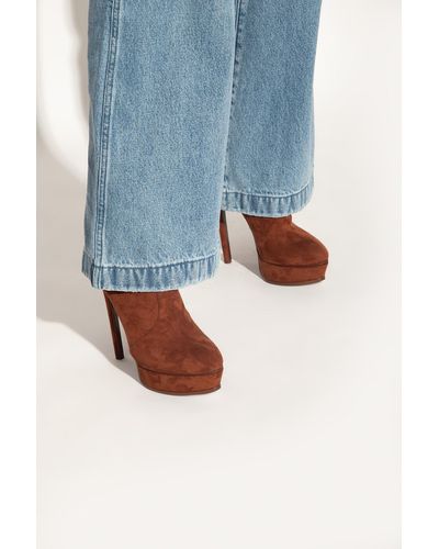 Casadei ‘Flora’ Platform Ankle Boots - Brown