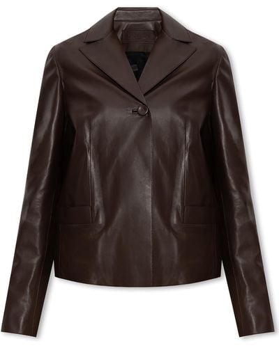 Lanvin Leather Jacket, - Brown