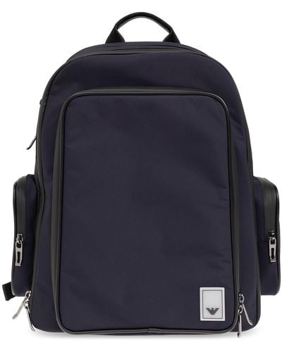 Emporio Armani Backpack With Logo, - Blue