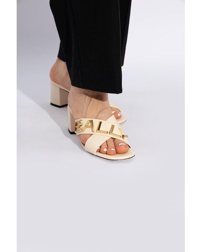 Bally Leather Mules, - Natural