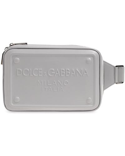 Dolce & Gabbana Shoulder Bag With Logo, - Grey