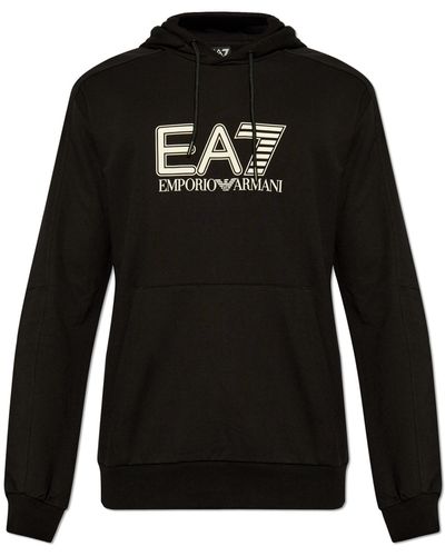 EA7 Hooded Sweatshirt, - Black