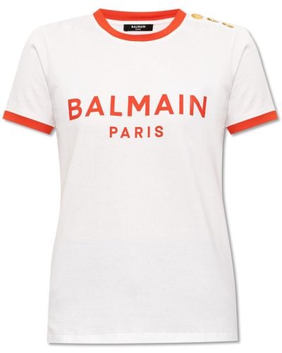 Balmain T-shirt With Logo, - White