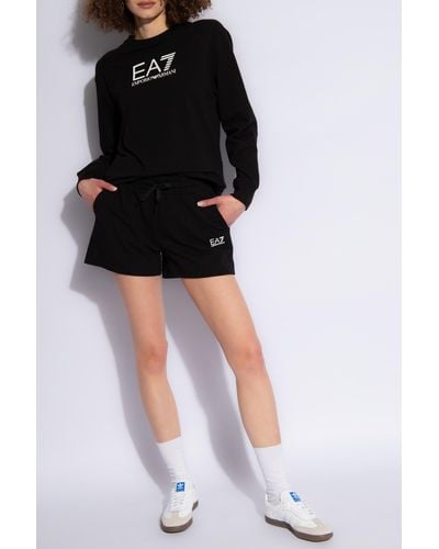 EA7 Sweatshirt & Shorts Set, - Black