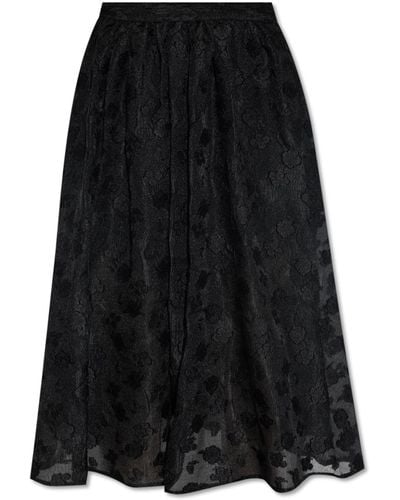 Custommade• 'ryana' Floral Skirt, - Black