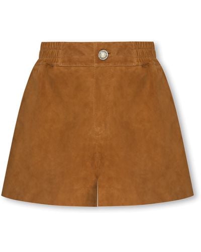 Custommade• 'nida' Suede Shorts, - Brown