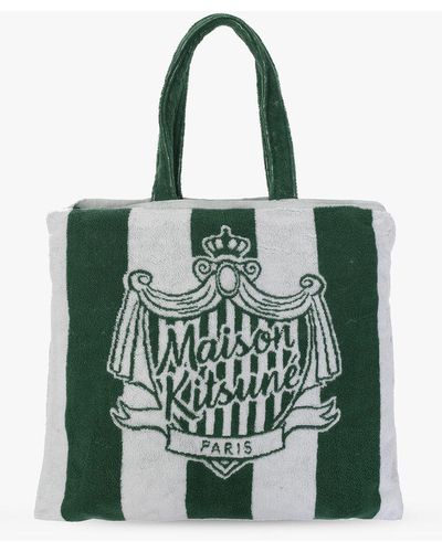 Maison Kitsuné Beach Bag With Towel - Green