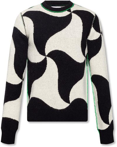 Bottega Veneta Sweater With 'wavy Triangle' Pattern - Black