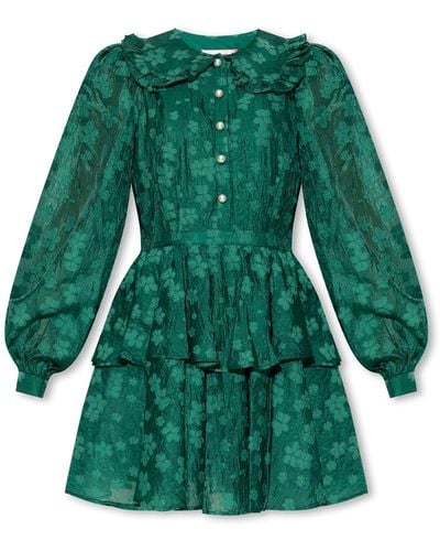 Custommade• 'juma' Dress With Floral Motif, - Green