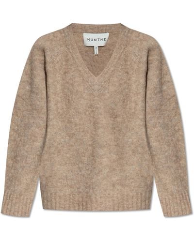Munthe ‘Larussa’ V-Neck Sweater - Natural
