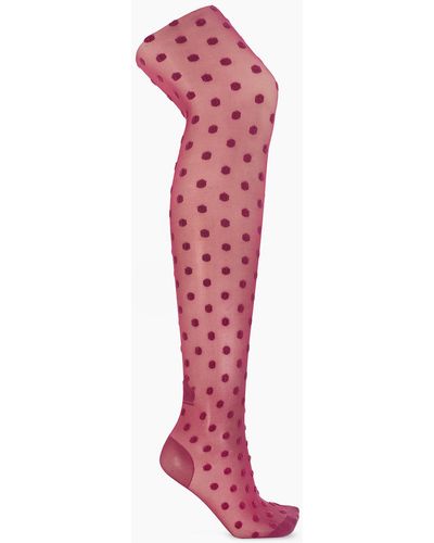 Lanvin Tights With Polka Dots - Red
