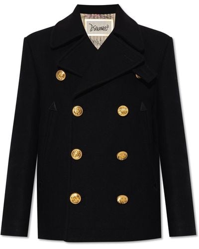DSquared² Short Double-breasted Coat - Black