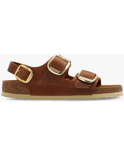 Birkenstock Milano Big Buckle Leather Sandals - Brown