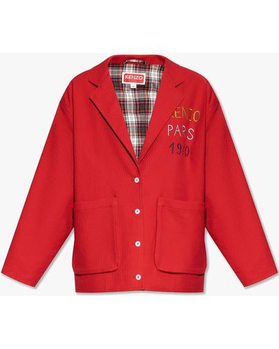KENZO Relaxed-fitting Blazer - Red