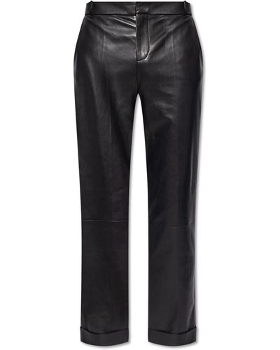 Balmain Leather Trousers - Black