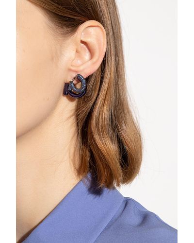 Ferragamo Logo Earrings - Blue