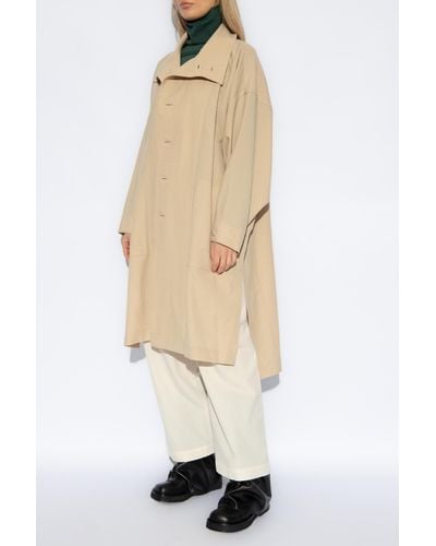 Issey Miyake Oversize Wool Coat, - Natural