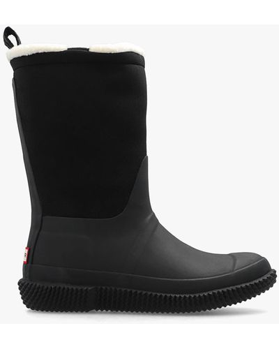 HUNTER Snow Boots With Logo - Black