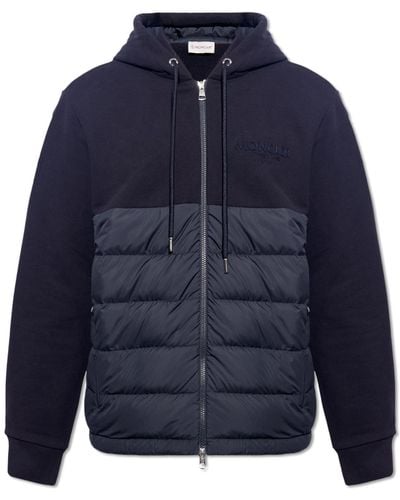 Moncler Hoodie With Logo, - Blue
