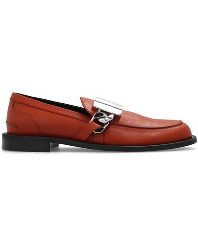 JW Anderson Leather Loafers, - Red