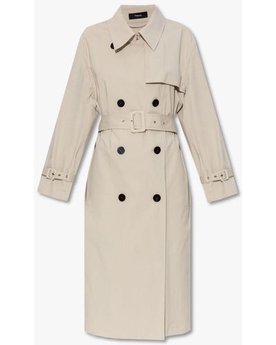 Theory Trench Coat With Pockets - Natural