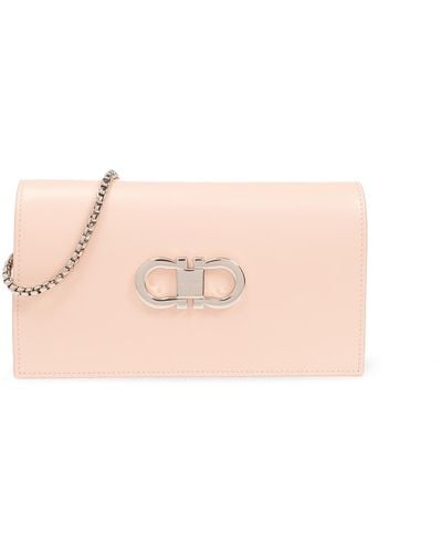 Ferragamo 'mini G Flat' Shoulder Bag, - Pink